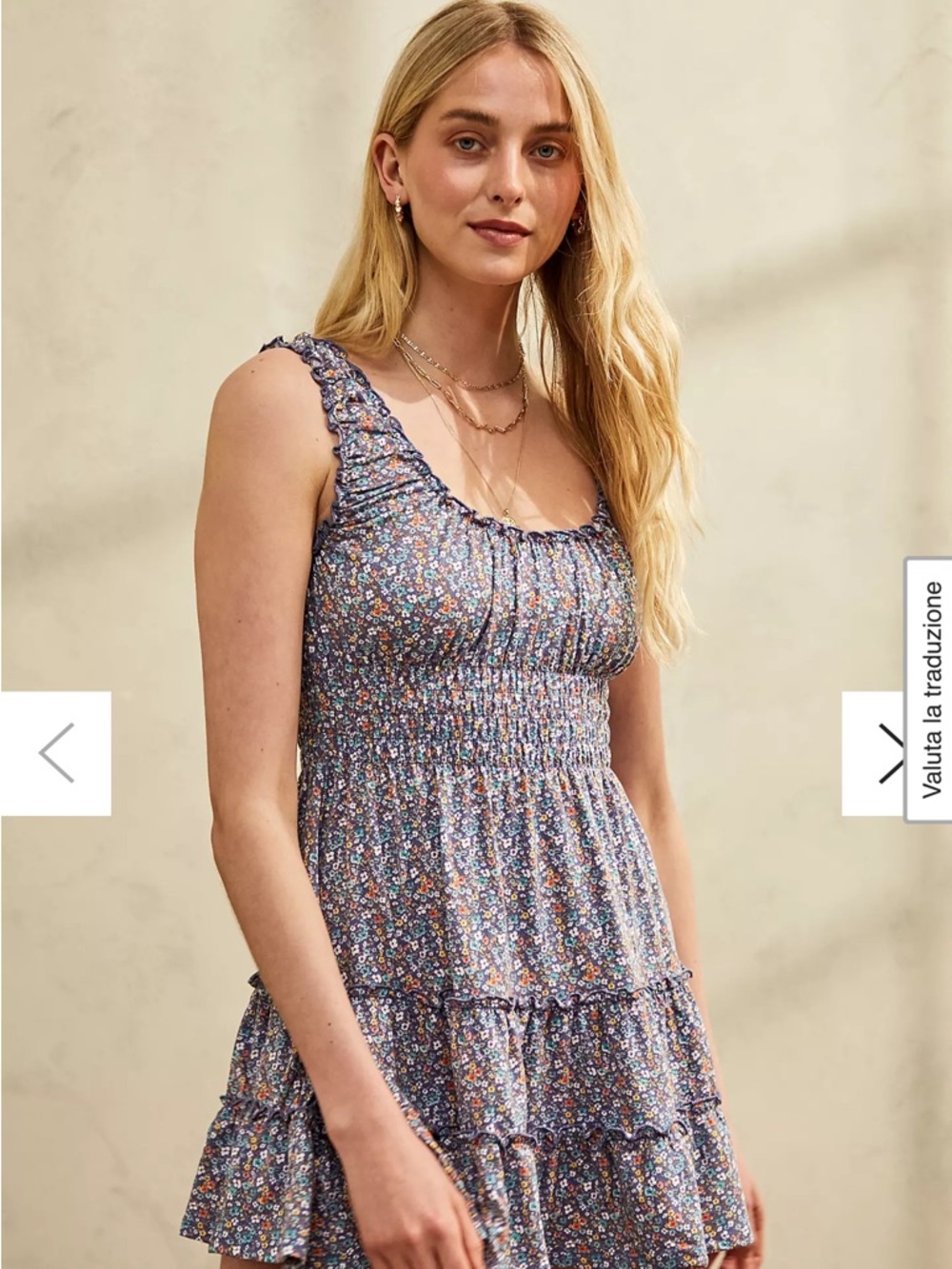 NWT Urban Outfitters Floral Mini Dress in Blue with Multicolor Print